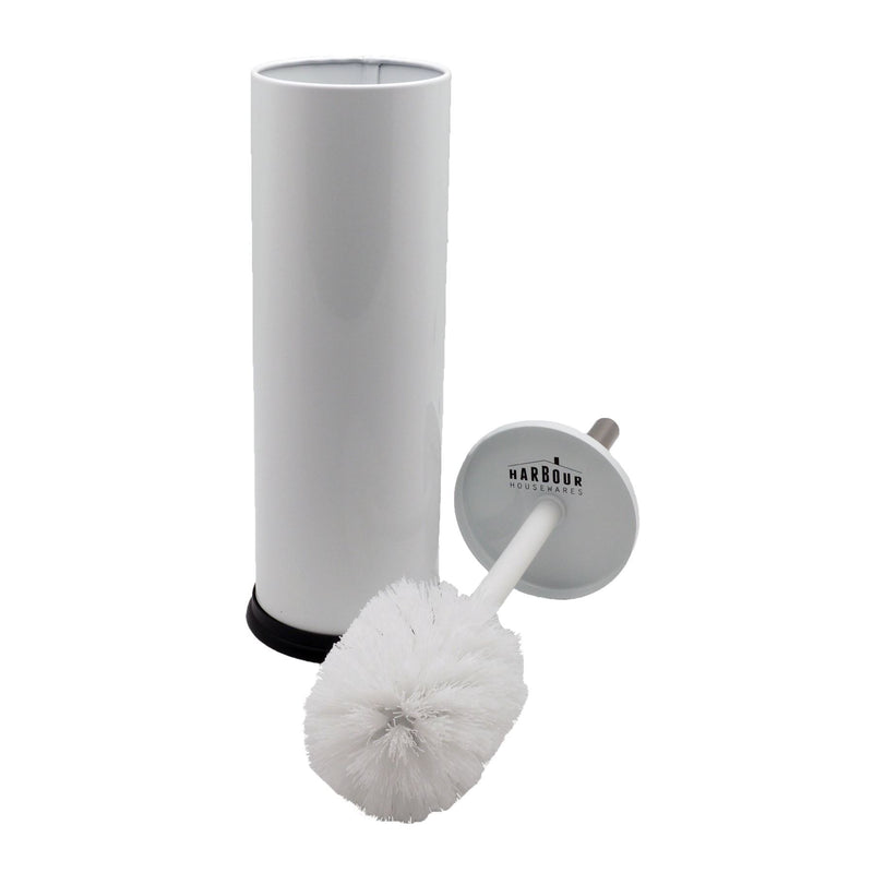 Harbour Housewares Bathroom Toilet Brush & Holder Set - White