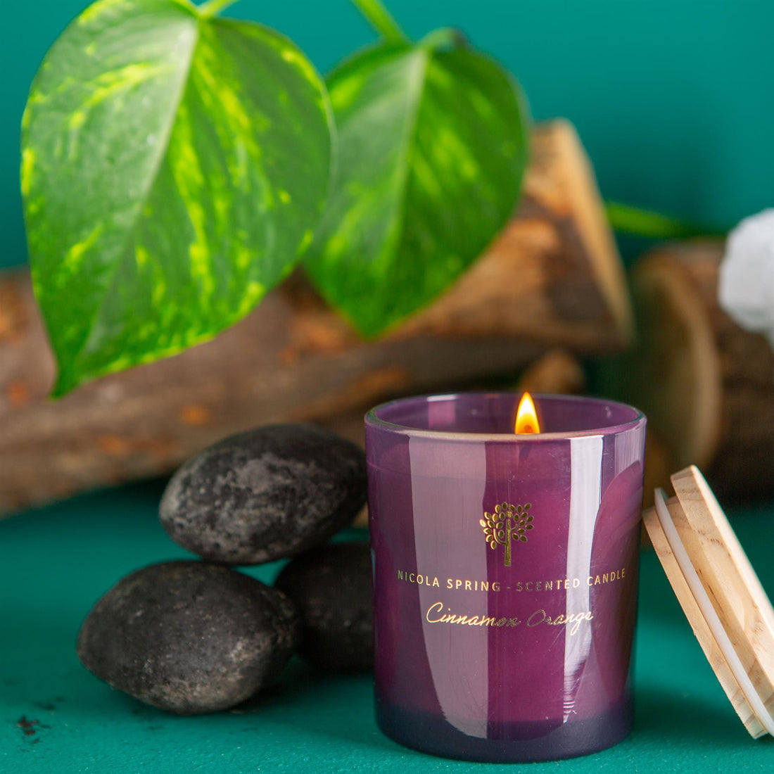 130g Cinnamon & Orange Soy Wax Scented Candle - by Nicola Spring