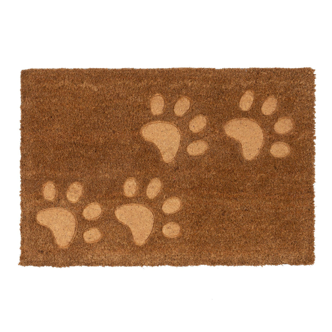 Nicola Spring Coir Door Mat - 60 x 40cm - Embossed Paw Prints