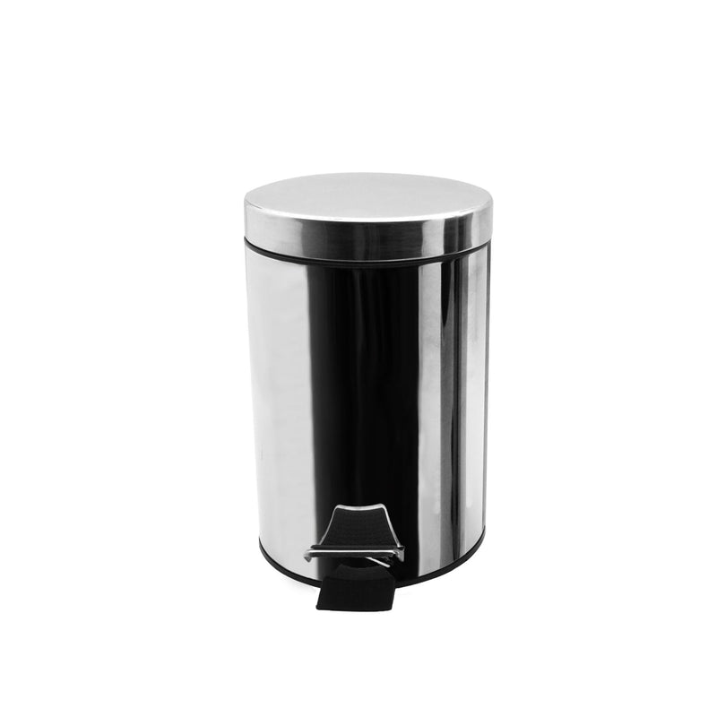 Harbour Housewares Bathroom Pedal Bin With Inner Bucket - Chrome - 3L