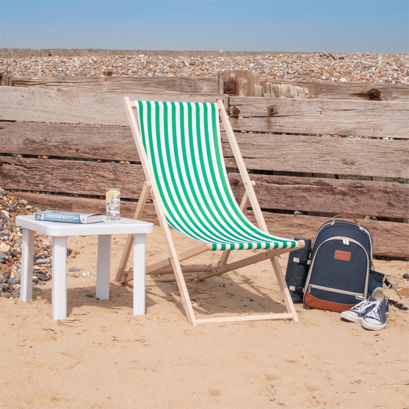 summer beach holiday folding wooden deckchair