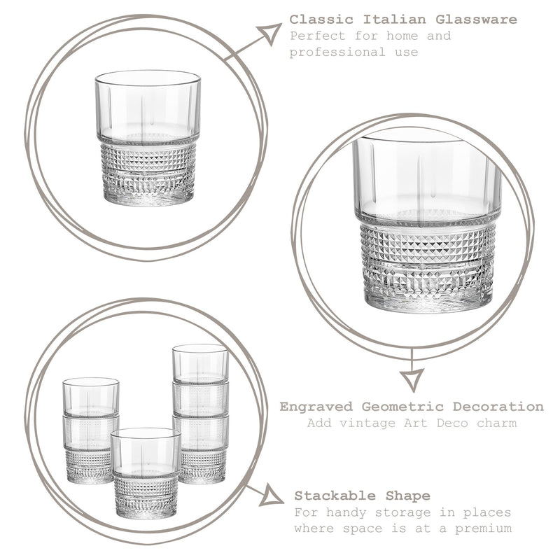 Bormioli Rocco Bartender Novecento Double Old Fashioned Glass - 370ml