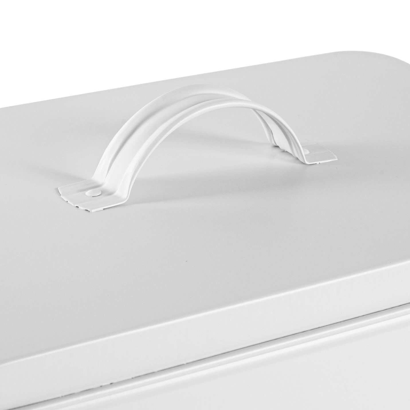 Harbour Housewares Vintage Bread Bin Storage Canister - Matte White