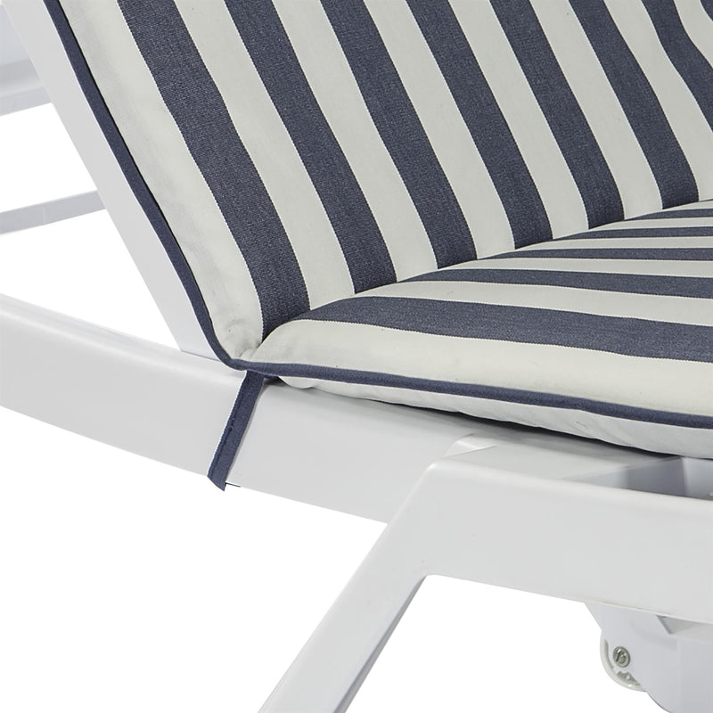 Harbour Housewares Master Sun Lounger Cushions - Navy Stripe