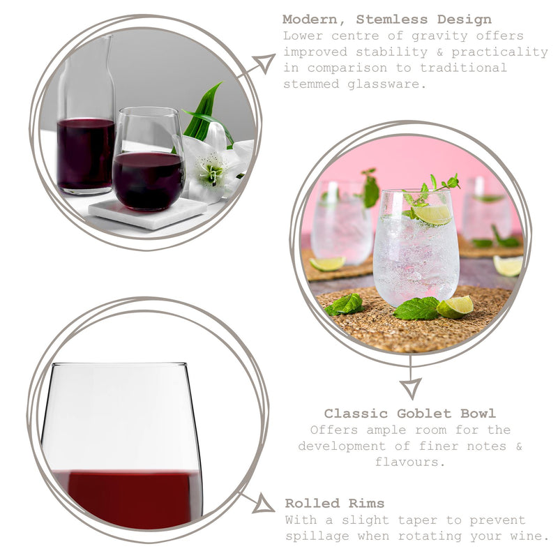 475ml Gaia Stemless Red Wine Glass - By LAV