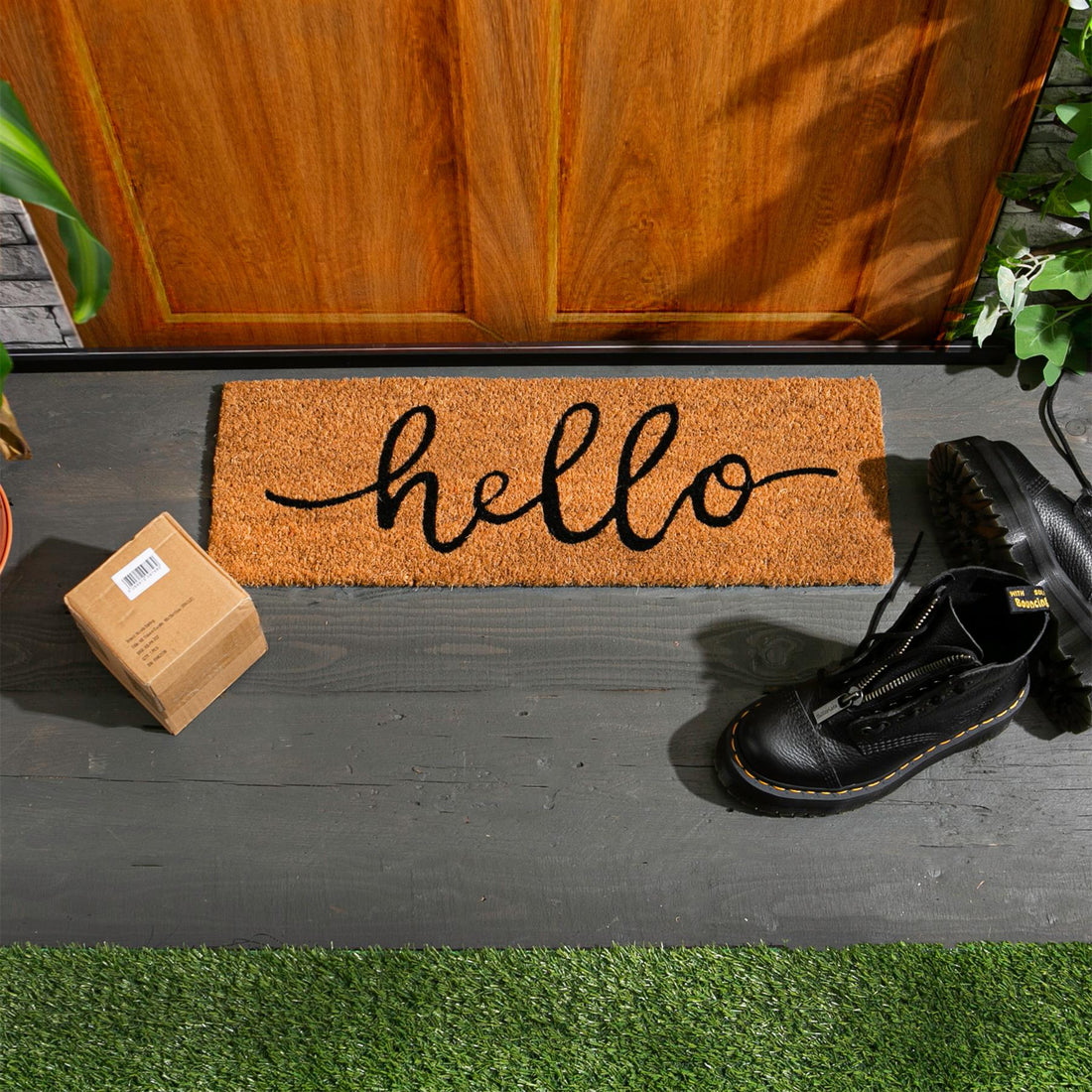 Coir Step Mat - 60 x 20cm - Hello