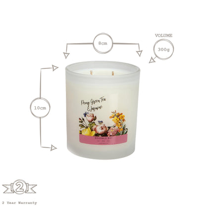 300g Peony, Green Tea &amp; Jasmine Bath &amp; Body Soy Wax Scented Candle