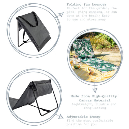 Harbour Housewares Folding Beach Lounger - Banana Leaf