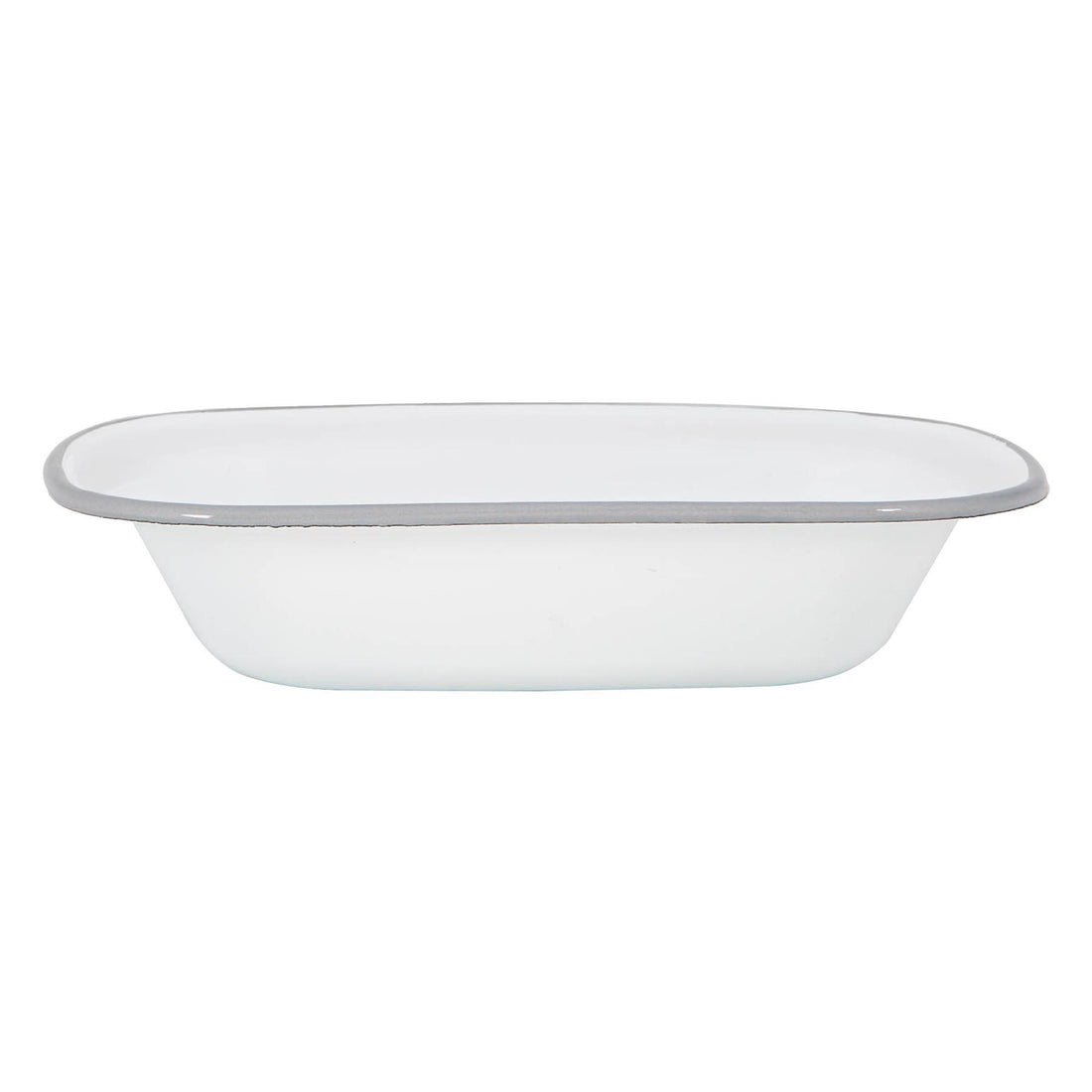 Argon Tableware White Enamel Pie Dish - 25.5cm - Grey