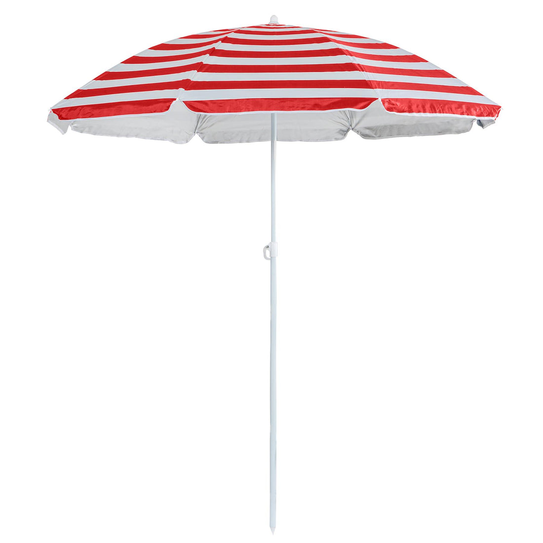 Red Stripe 1.8m Metal Beach Parasol - By Harbour Housewares