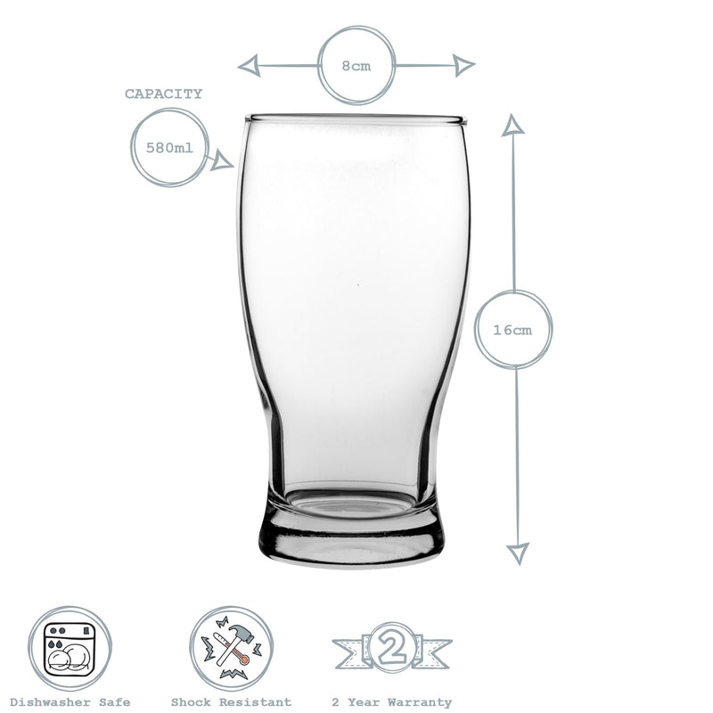 LAV Belek Tulip Pint Beer Glass - Clear - 580ml
