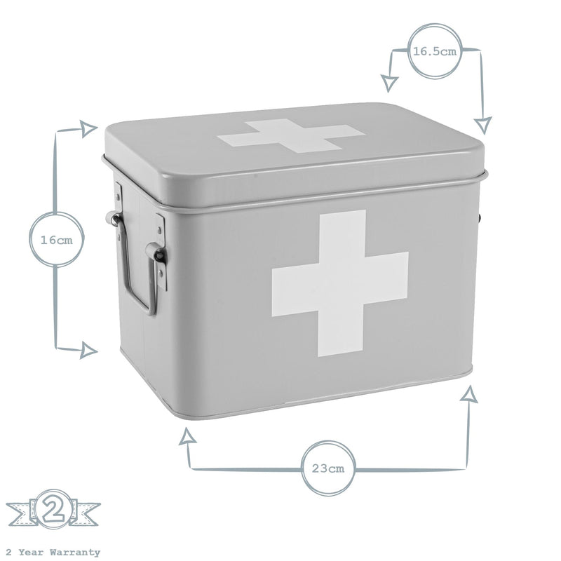 Harbour Housewares Vintage First Aid Storage Canister - Grey
