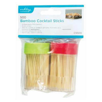 6.5cm Bamboo Cocktail Sticks - Pack of 500 - By Ashley