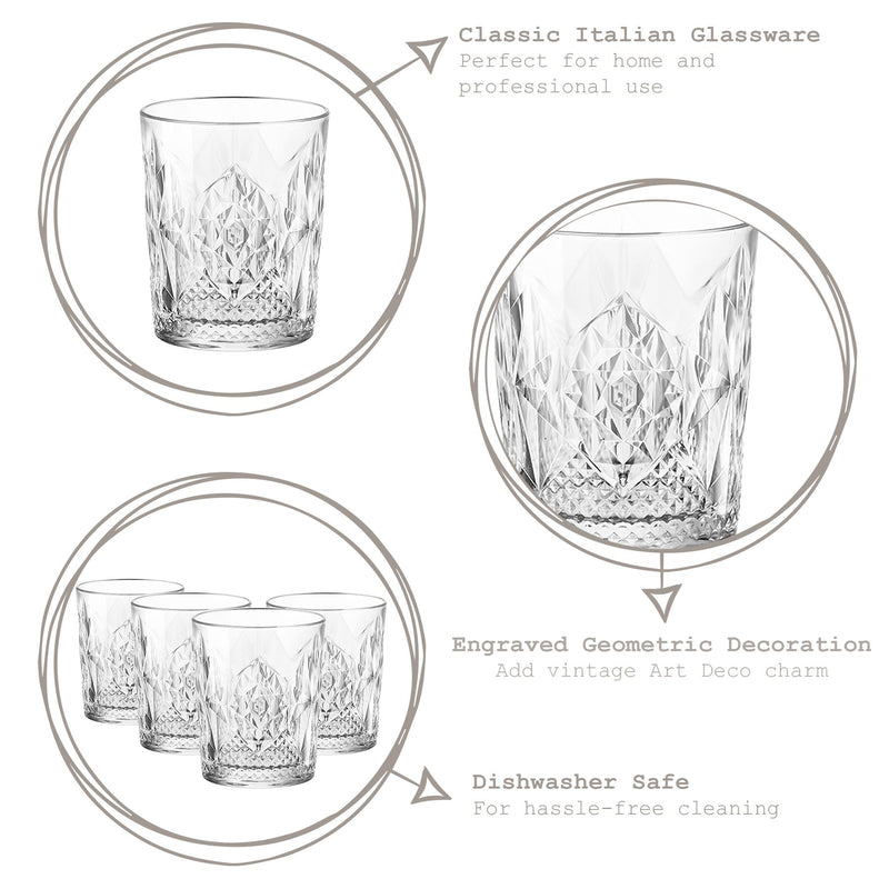 Bormioli Rocco Bartender Stone Double Old Fashioned Glass - 390ml