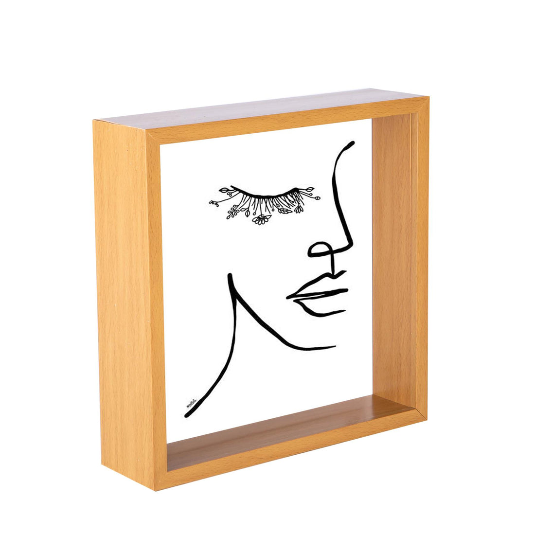 3D Deep Box Photo Frame - 8 x 8" - Light Wood
