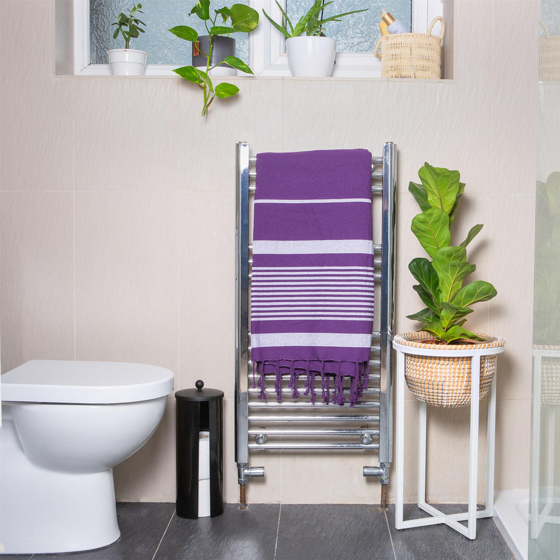 Deluxe Turkish Cotton Bath Towel - Purple