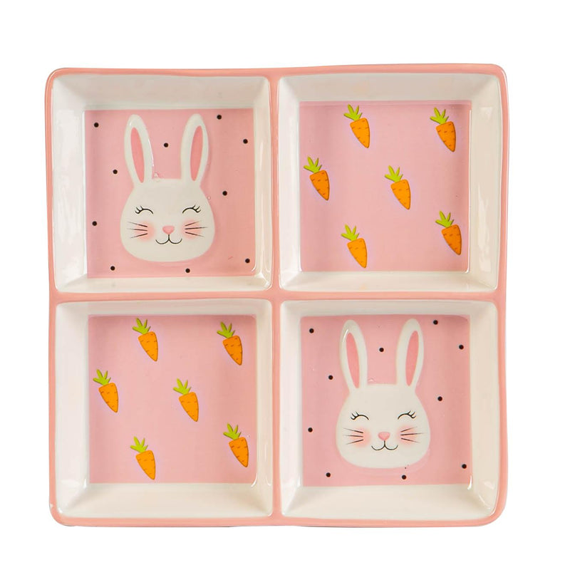 Nicola Spring Pink Bunny Snack Plate - 20cm - Pink