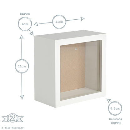 Nicola Spring Deep Box Photo Frame - 4 x 4 - White