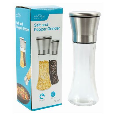 Silver 180ml Stainless Steel Salt & Pepper Mill - By Ashley