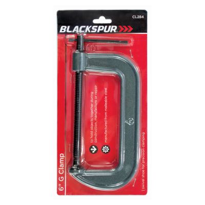 Grey 6" (150mm) Steel G-Clamp - By Blackspur