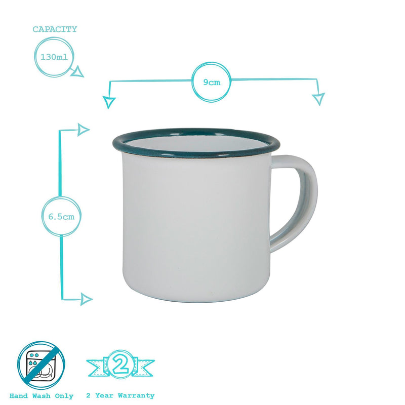 Argon Tableware White Enamel Espresso Cup - 130ml - Green