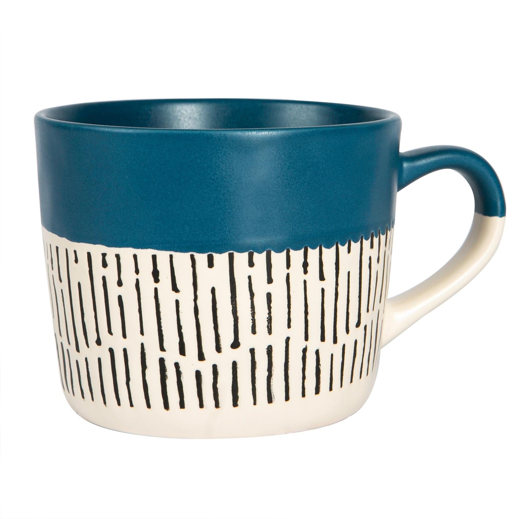 Dipped Dash Stoneware Coffee Mug - 450ml - Blue