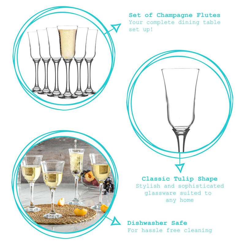 Argon Tableware Tromba Champagne Flute - 190ml - Clear