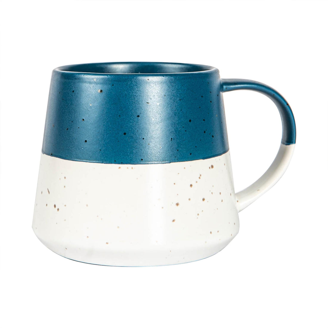 Dipped Flecked Stoneware Belly Coffee Mug - 370ml - Navy