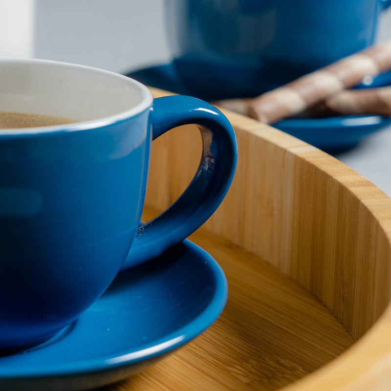 Argon Tableware Coloured Cappuccino Cup - Blue - 250ml Detail
