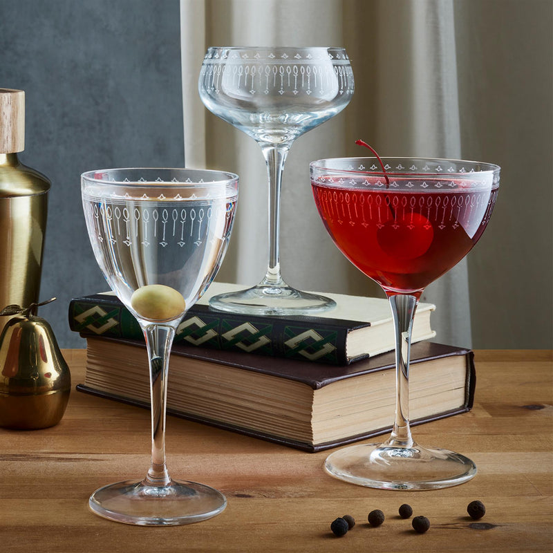 Art Deco 235ml Bartender Novecento Martini Glass - By Bormioli Rocco