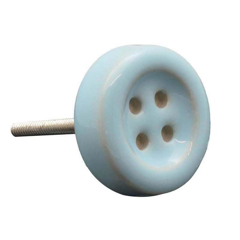 Nicola Spring Ceramic Cupboard Drawer Knob - Blue Button