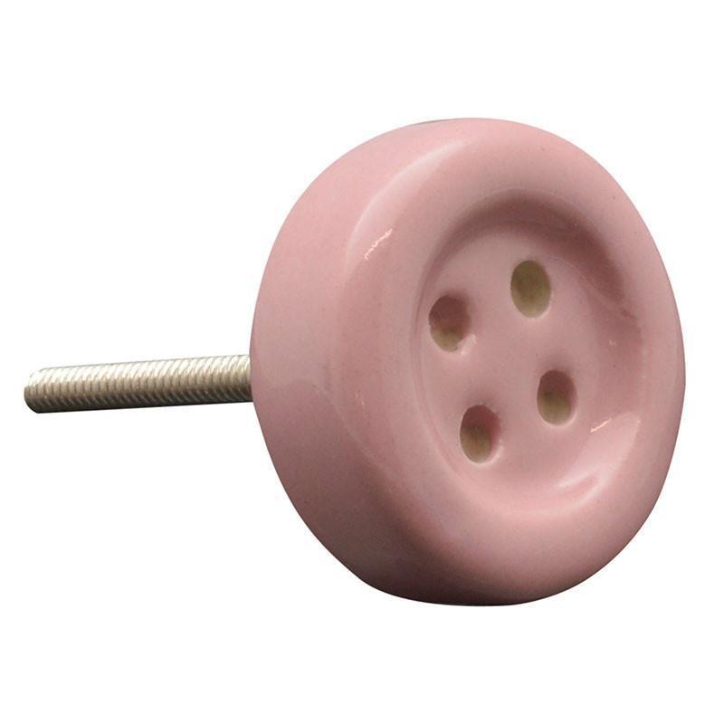 Nicola Spring Ceramic Cupboard Drawer Knob - Pink Button