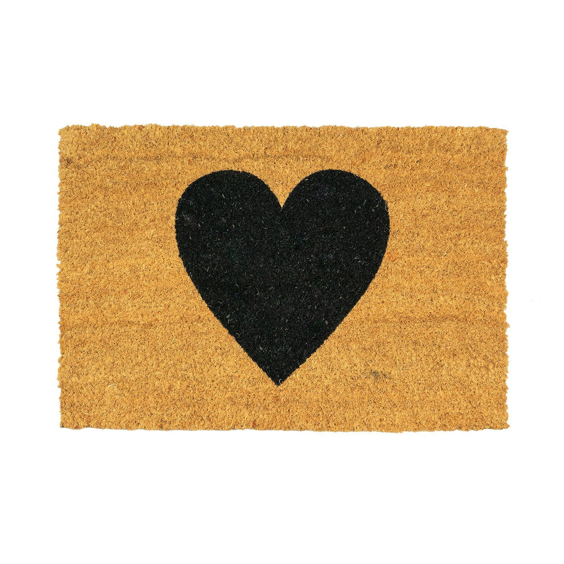 Nicola Spring Non-Slip Coir Door Mat - 40 x 60cm - Black Heart | Rinkit.com