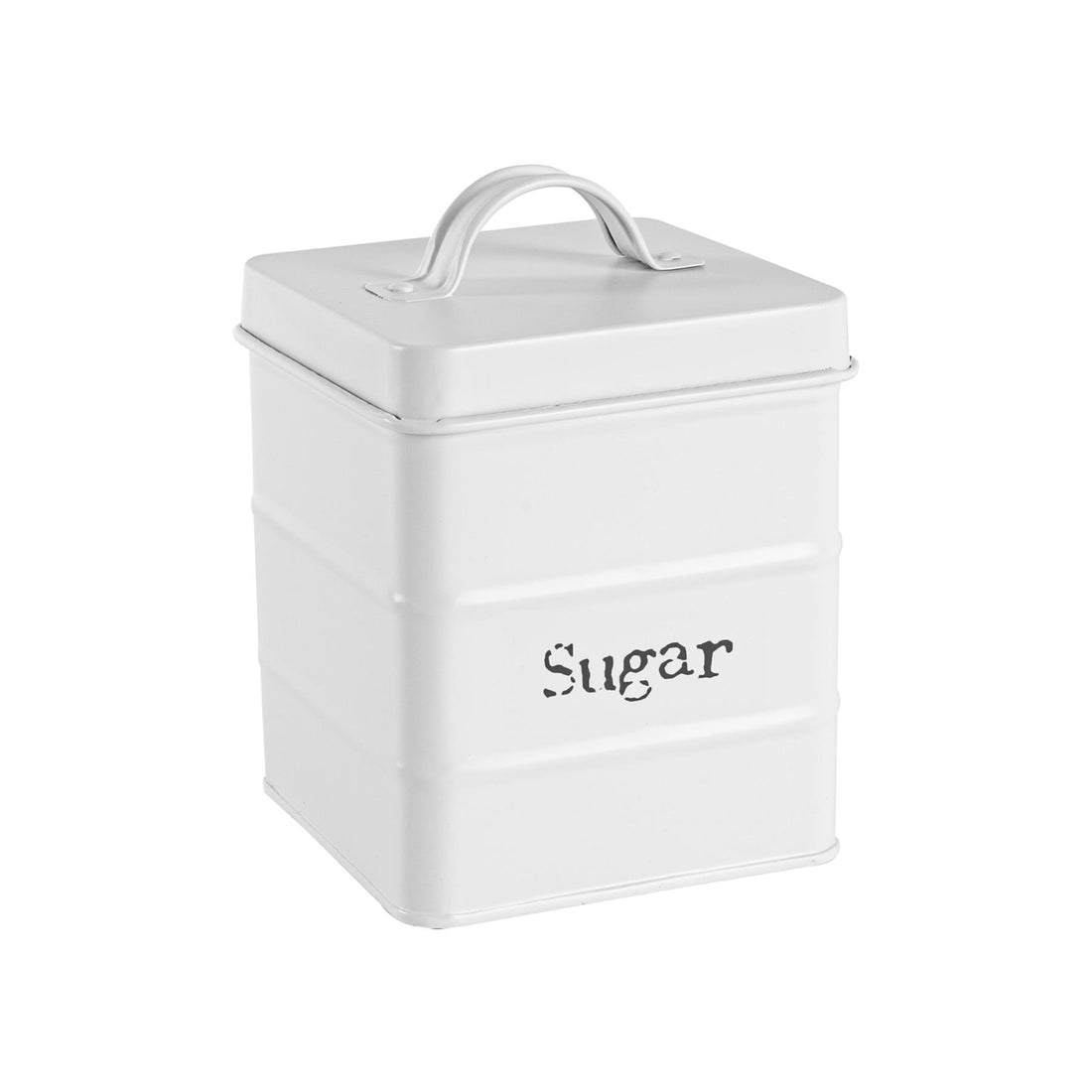 Harbour Housewares Vintage Sugar Storage Canister - Matte White