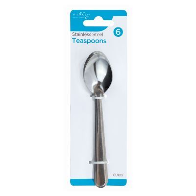 Stainless Steel Teaspoons - Pack of 6 - By Ashley
