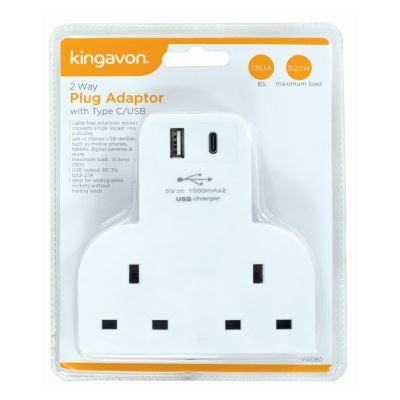 2-Way Type C/USB Power Strip