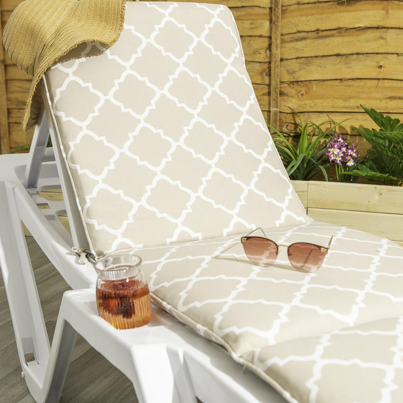 Harbour Housewares Master Sun Lounger Cushions - Beige Moroccan