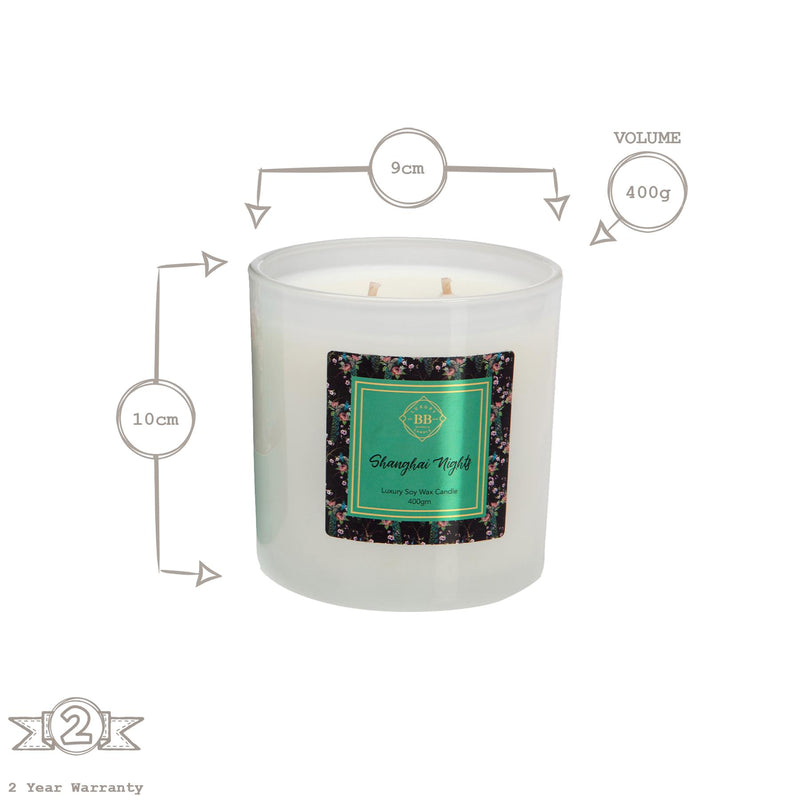 400g Shanghai Nights Botanical Soy Wax Scented Candle - By Bramble Bay