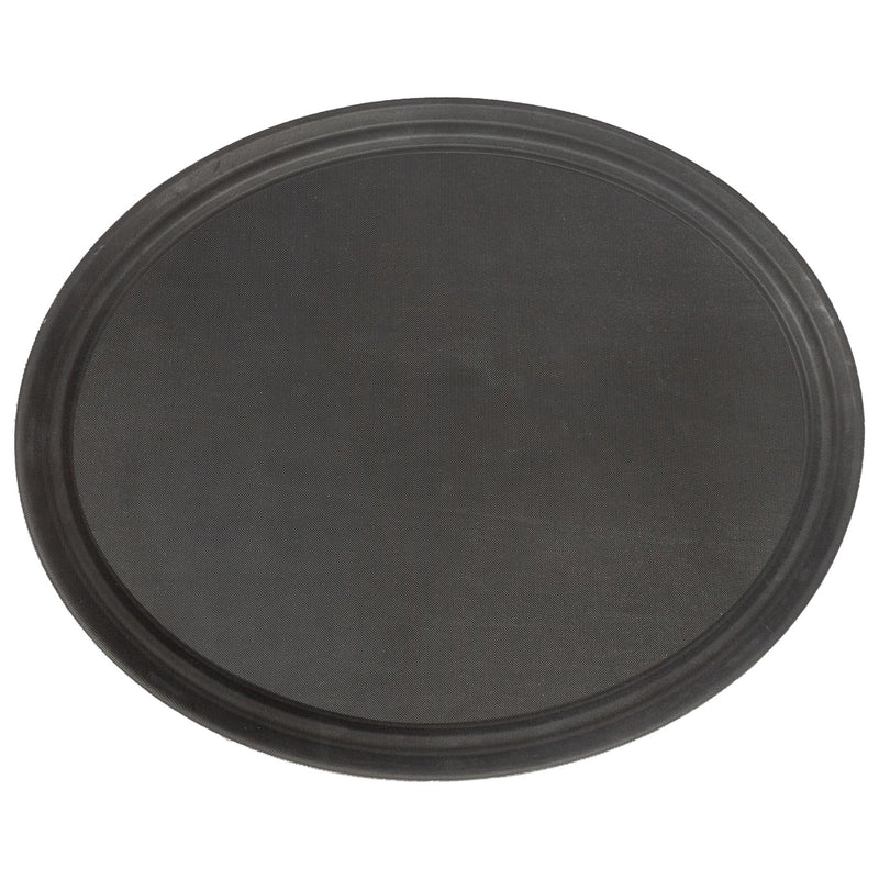 Black 63.5cm x 52cm Oval Non-Slip Serving Tray - By Argon Tableware