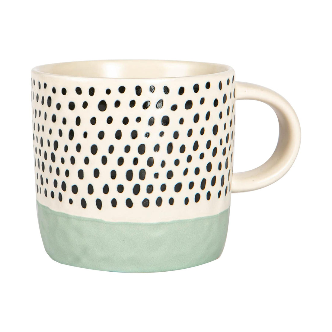 Dipped Stoneware Dots Coffee Mug - 385ml - Blue