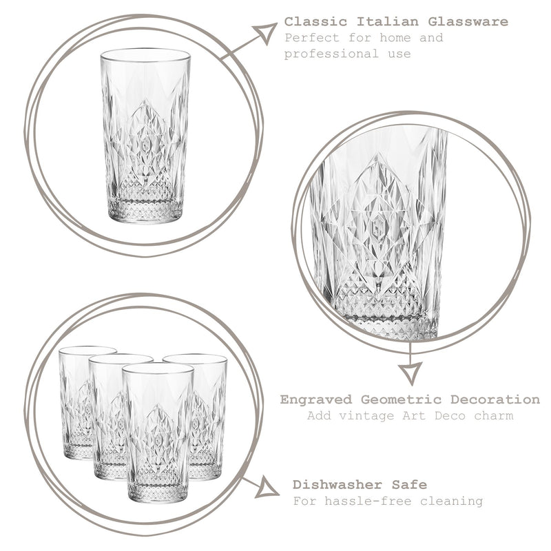 Bormioli Rocco Bartender Stone Highball Glass - 490ml