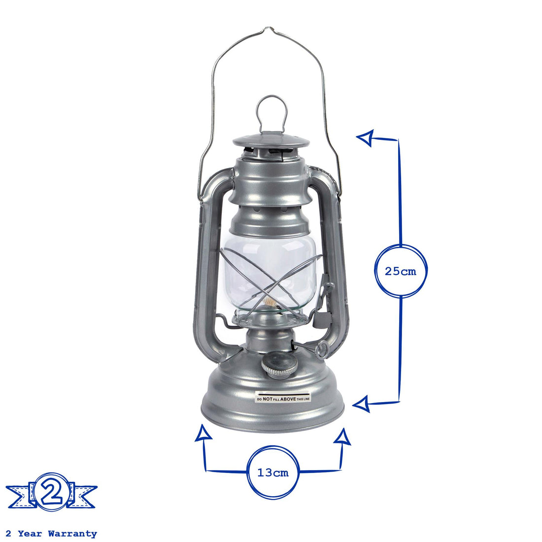 25cm Metal Paraffin Hurricane Lantern