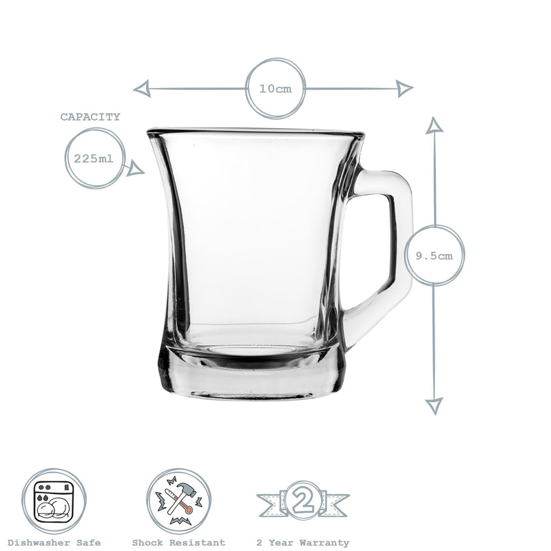 LAV Zen+ Glass Coffee Mug - Clear - 225ml