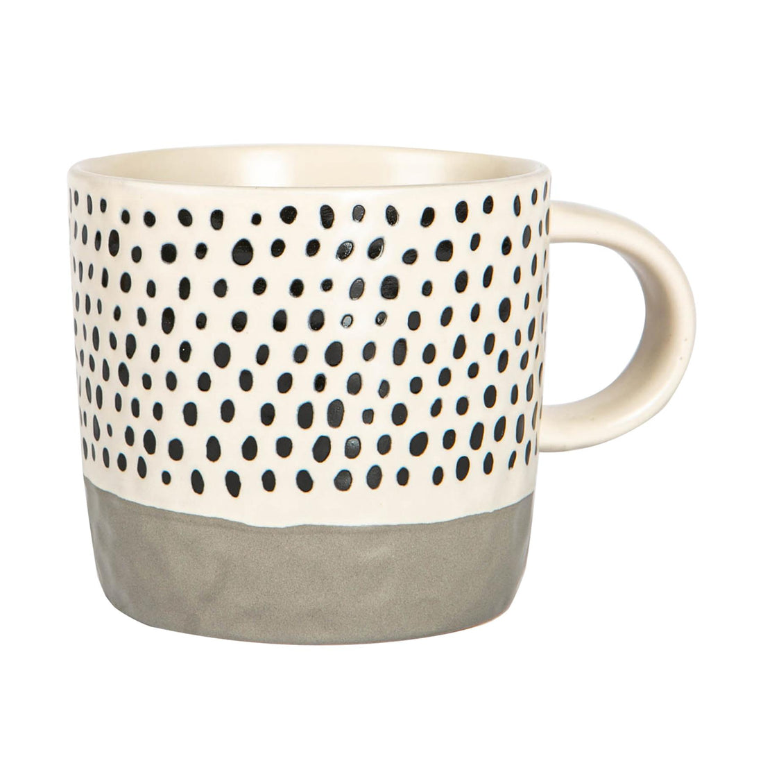 Dipped Stoneware Dots Coffee Mug - 385ml - Grey