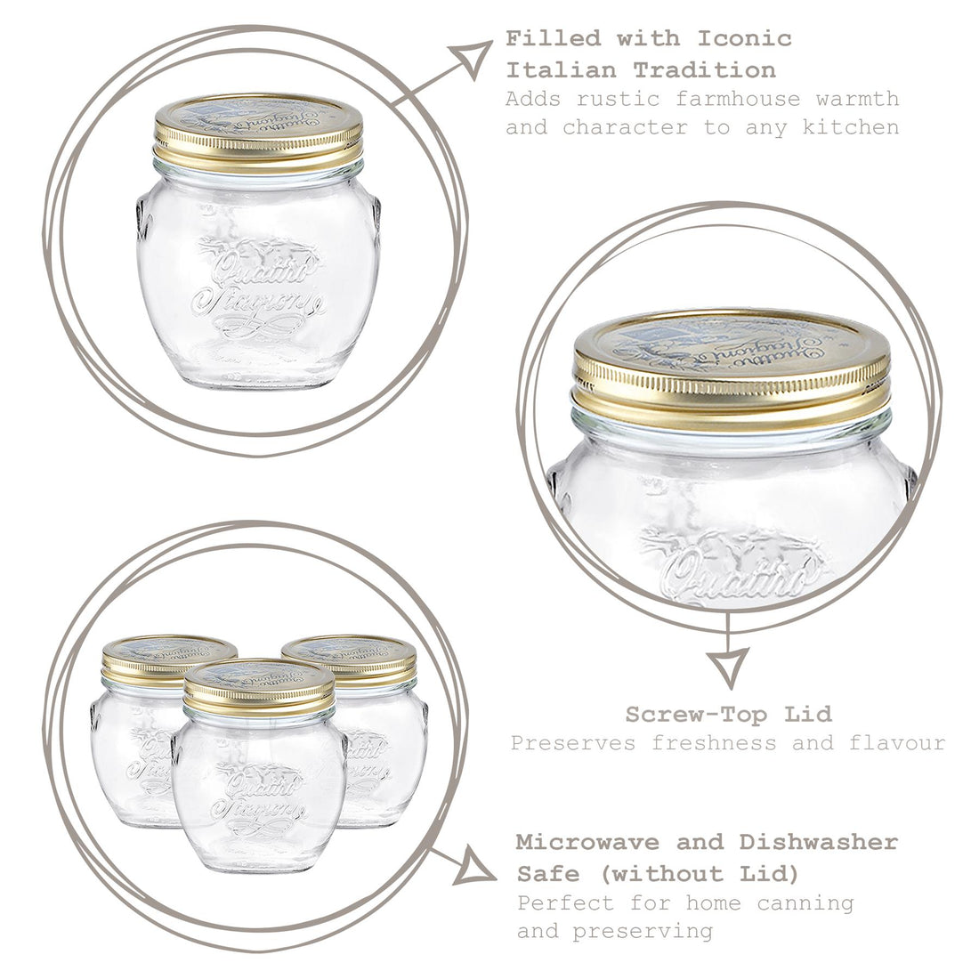 Quattro Stagioni Amphora Glass Storage Jar - 500ml