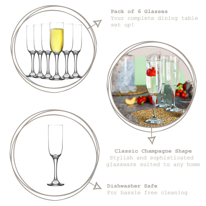 210ml Tokyo Glass Champagne Flute - By LAV