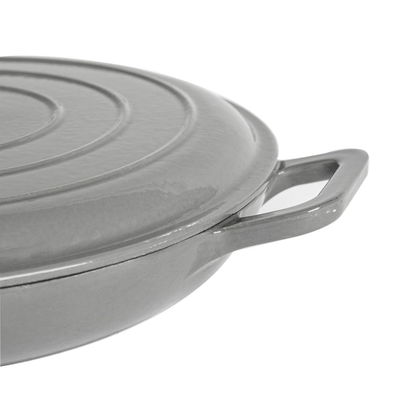 Argon Tableware Cast Iron Shallow Casserole Dish - 2.3L - Slate Grey