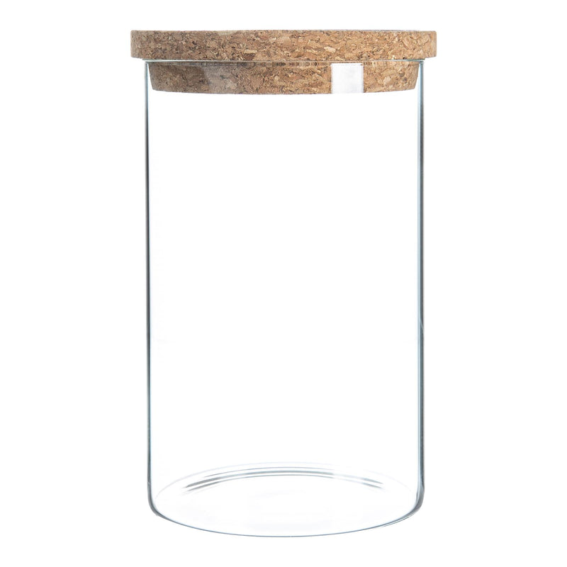 Argon Tableware Glass Storage Jar with Cork Lid - 1 Litre