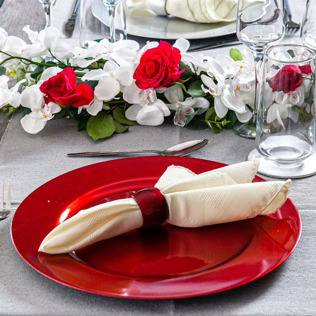 Metallic Napkin Ring - 4.5cm - Red