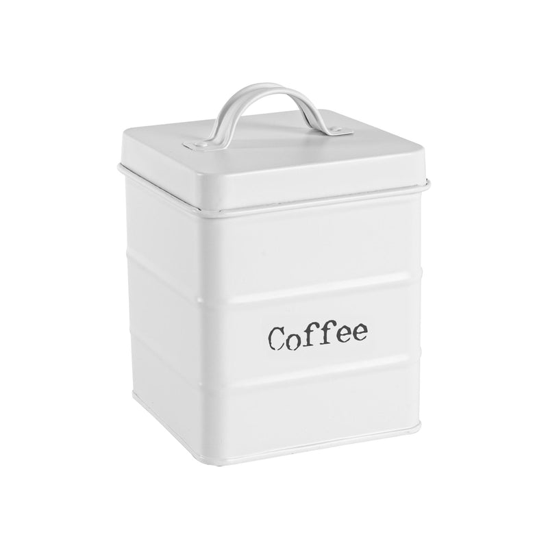 Harbour Housewares Vintage Coffee Storage Canister - Matte White